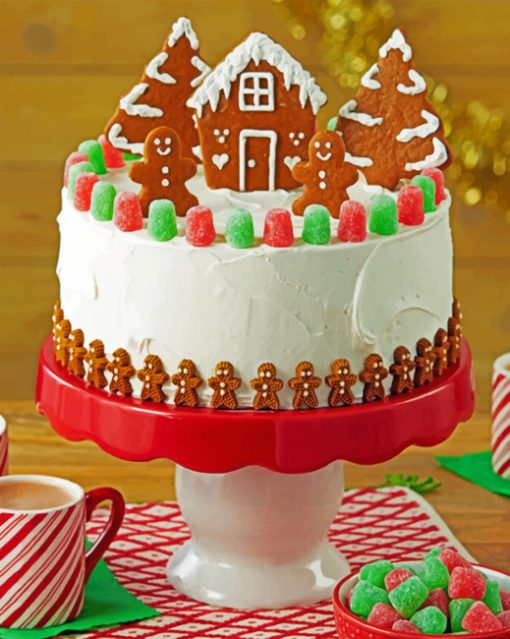Christmas Cake paint By Number