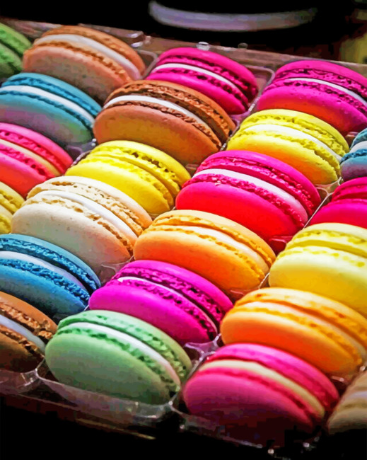 Colored Macaroons paint By Numbers