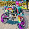 Colorful Bike paint By Numbers