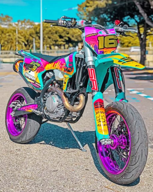Colorful Bike paint By Numbers