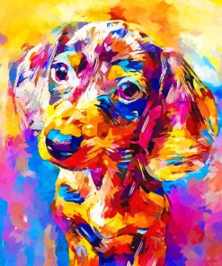 Colorful Dog paint By Numbers