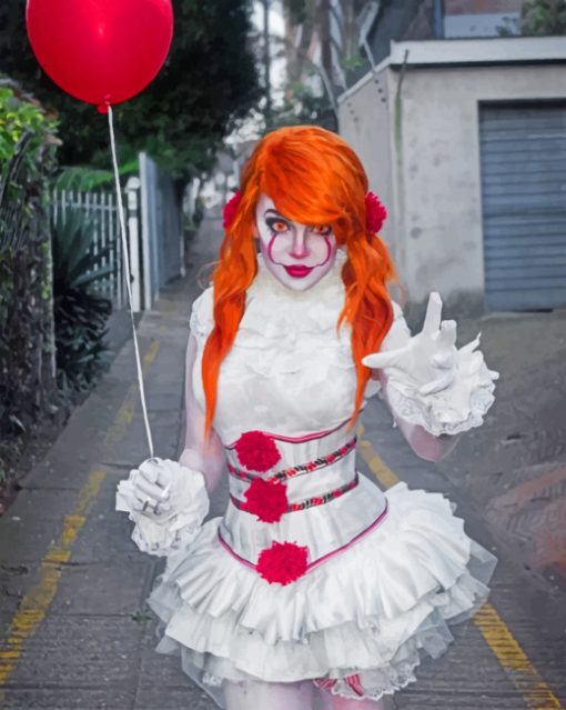 Female Diy Pennywise Costume paint By Numbers