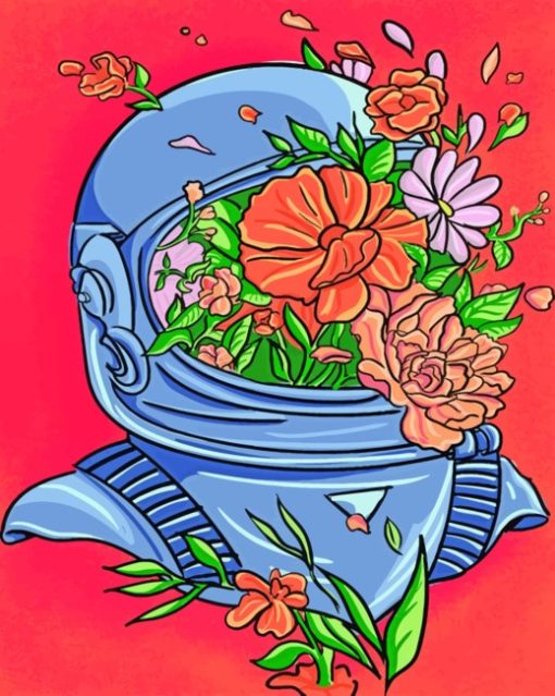 Floral Astronaut paint by Numbers