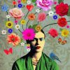 Floral Frida Kahlo paint by Numbers