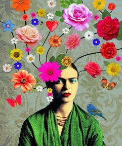 Floral Frida Kahlo paint by Numbers