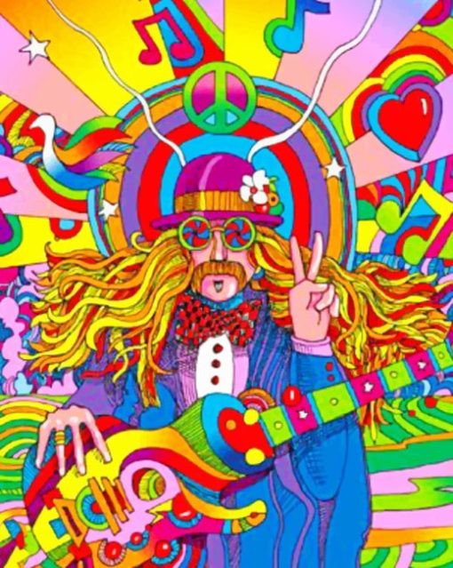 Hippie Psychedelic Art paint By Numbers
