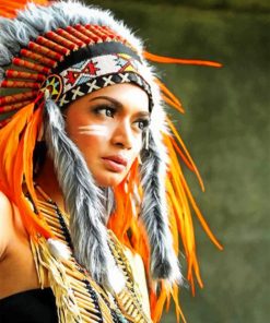 American Indian Girl paint By Numbers