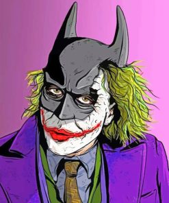 Joker With Batman Mask paint By Numbers