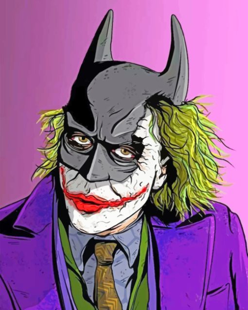 Joker With Batman Mask paint By Numbers