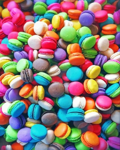 Multicolored Macaroons paint by Numbers