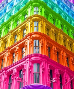 Rainbow Building paint By Numbers