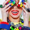 Rubix Cube Fashion Shoot paint by numbers