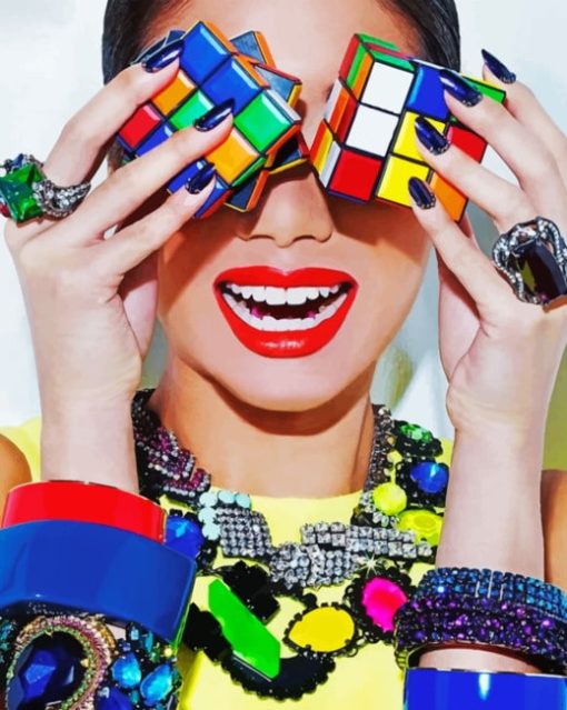 Rubix Cube Fashion Shoot paint by numbers
