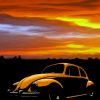 Sunset Volkswagen Beetle paint By Numbers
