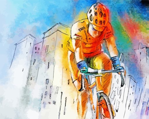 Abstract Cyclist Art paint by numbers