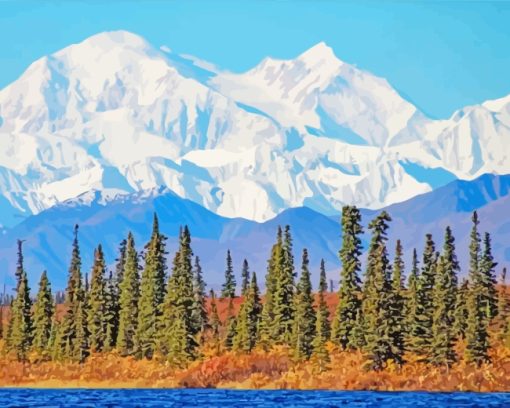 Alaska Mountains paint by numbers