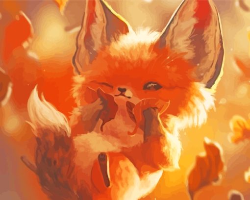 Aesthetic Baby Fox paint by numbers