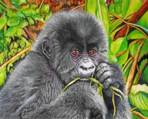 Baby Gorilla paint by numbers