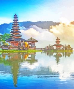 Ulun Danu Temple Monument paint by numbers