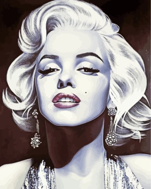 Black And White Marilyn Monroe paint by numbers