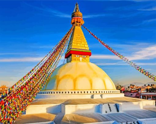Aesthetic Boudha Stupa Kathmandu paint by numbers