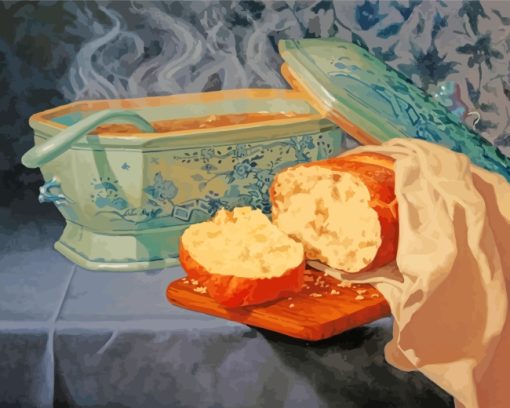 Soup And Bread Art paint by numbers