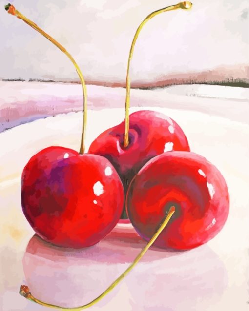 Cherries Fruits paint by numbers