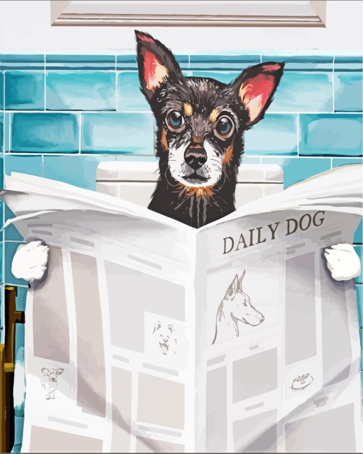 Chihuahua Reading News paint by numbers