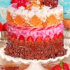 Chocolate And Fruits Cake paint by numbers