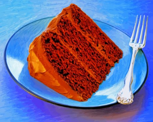 Piece Of Chocolate Cake paint by numbers