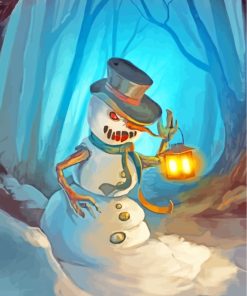 Christmas Creepy Snowman paint by numbers