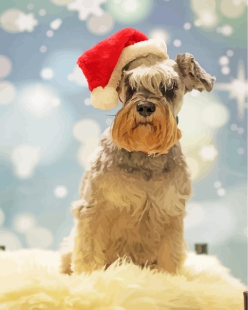 Christmas Schnauzer paint by numbers