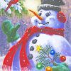 Christmas Snowman Art paint by numbers