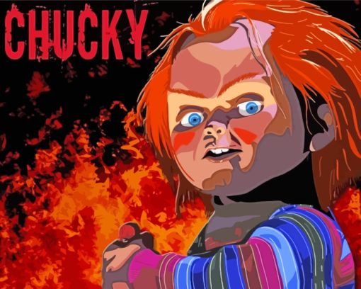 Scary Chucky Doll paint by numbers