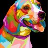 Colorful Beagle Dog paint by numbers