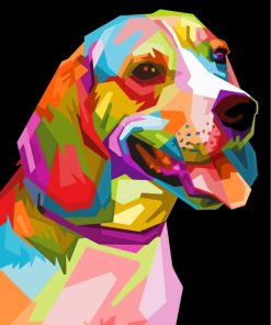 Colorful Beagle Dog paint by numbers