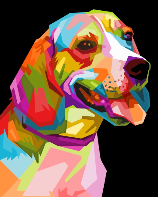 Colorful Beagle Paint By Numbers 
