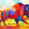 Colorful Bison paint by numbers