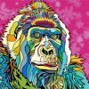 Colorful Gorilla paint by numbers