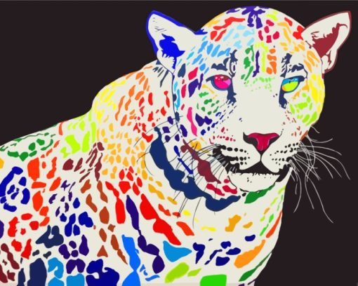Colorful Jaguar piant by numbers