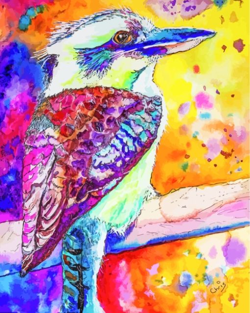 Colorful Kookaburra Bird paint by numbers