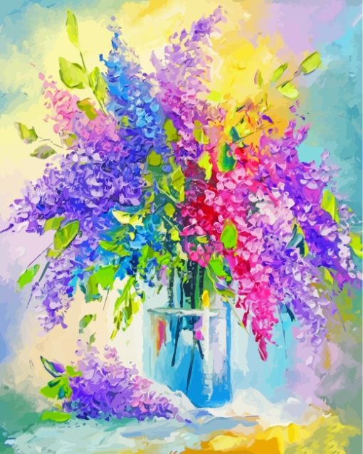 Colorful Lilacs Bouquet Art paint by numbers