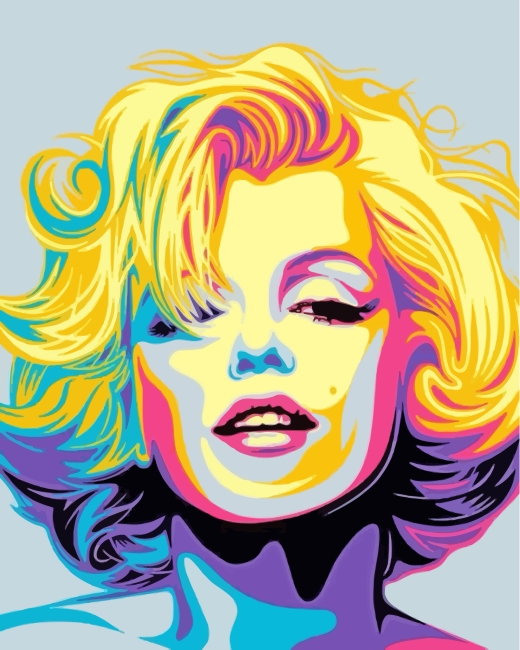 Colorful Marilyn Monroe Art paint by numbers