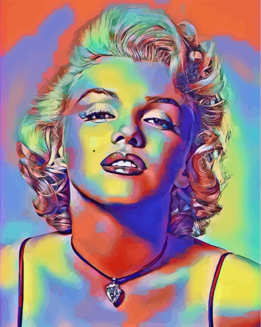Colorful Marilyn Monroe Actress - Paint By Numbers - Canvas Paint by ...