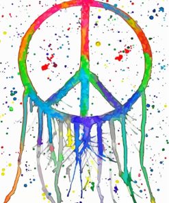 Colorful Peace Symbol paint by numbers