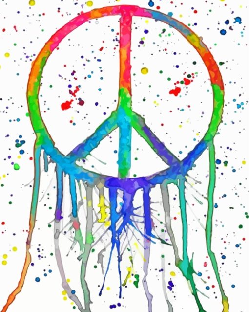 Colorful Peace Symbol paint by numbers