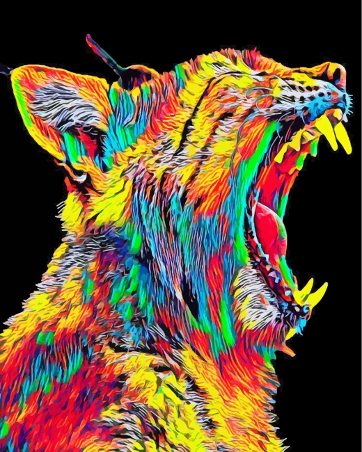 Colorful Bobcat paint by numbers