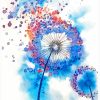 Colorful Dandelion Art paint by numbers