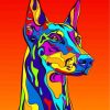 Illustration Colorful Doberman paint by numbers