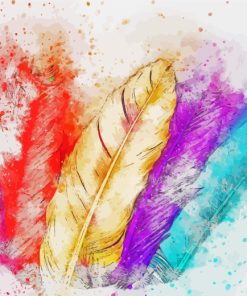 Splash Colorful Feather paint by numbers